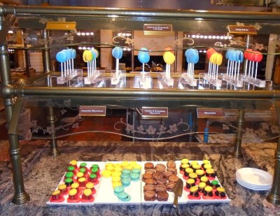 A macaron dessert case I could actually eat from! Colorful little almond cookies